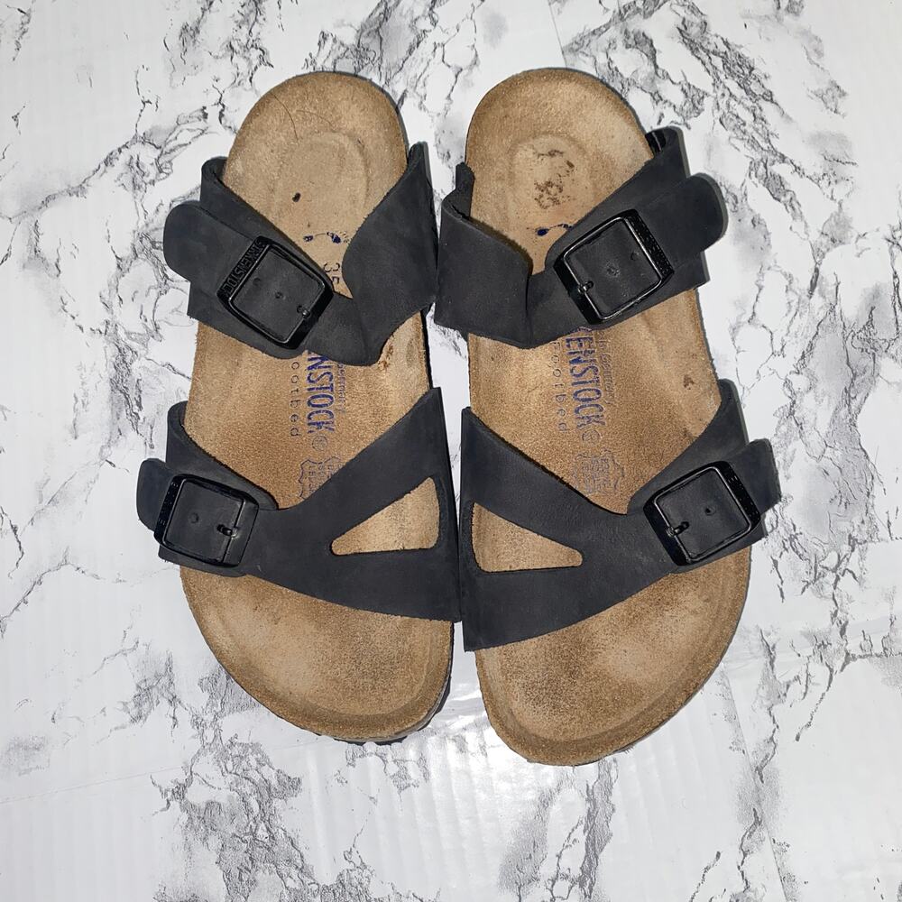 RARE Vintage Birkenstock Atlanta Cut-Out Two Strap Slide Sandals Women's Size 4